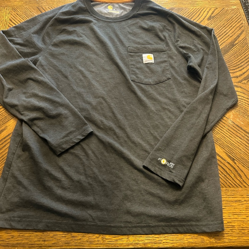 Carhartt T-Shirt Men's Size M Gray Long Sleeve Loose Fit Crew Neck